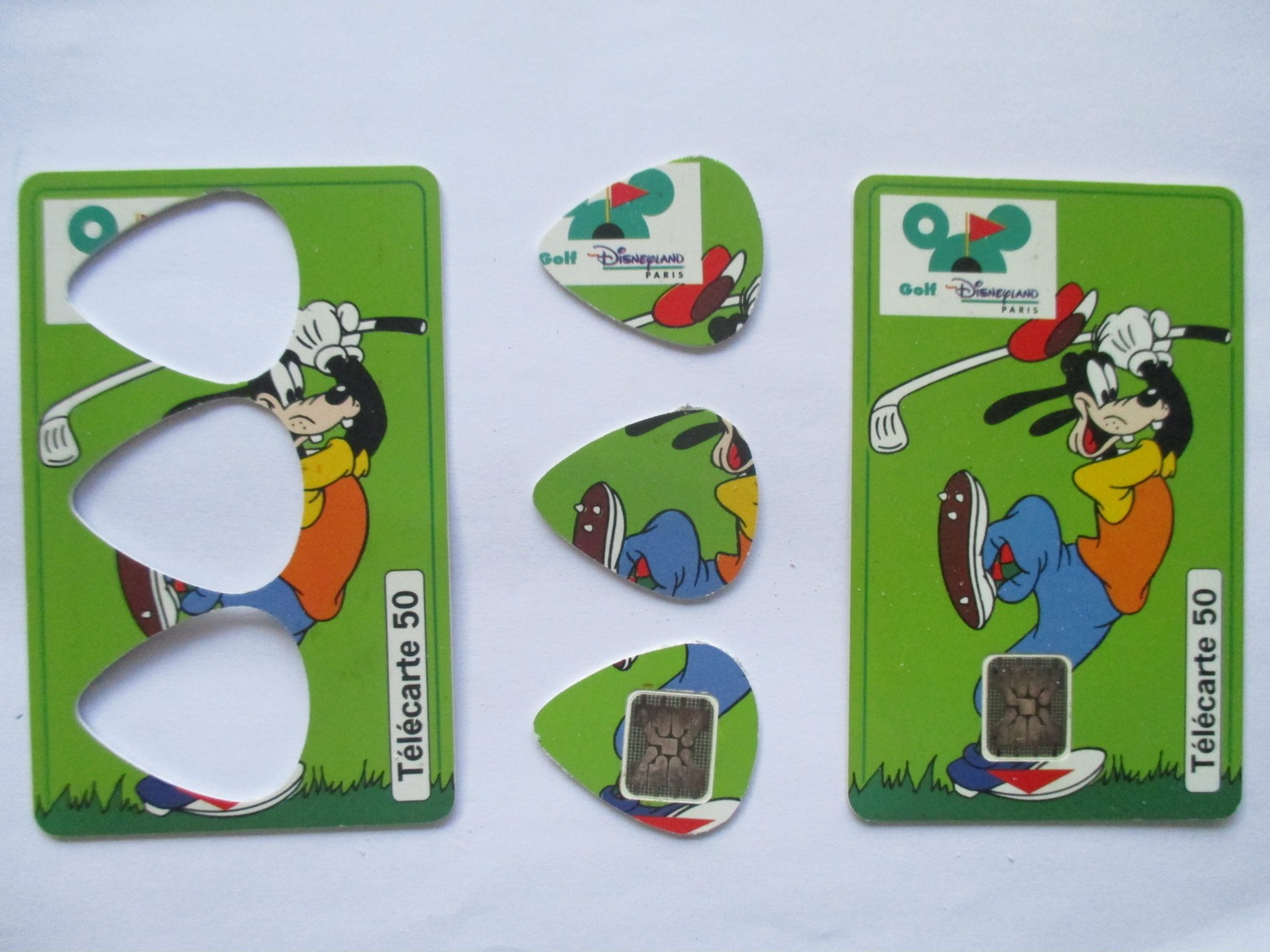 1994 - Lot 3 Guitar Pick Vintage - French Telephone Card - GOLF Goofy  MICKEY Euro Disney - MEDIATOR Onglet Pour Guitare - Instruments De Musique