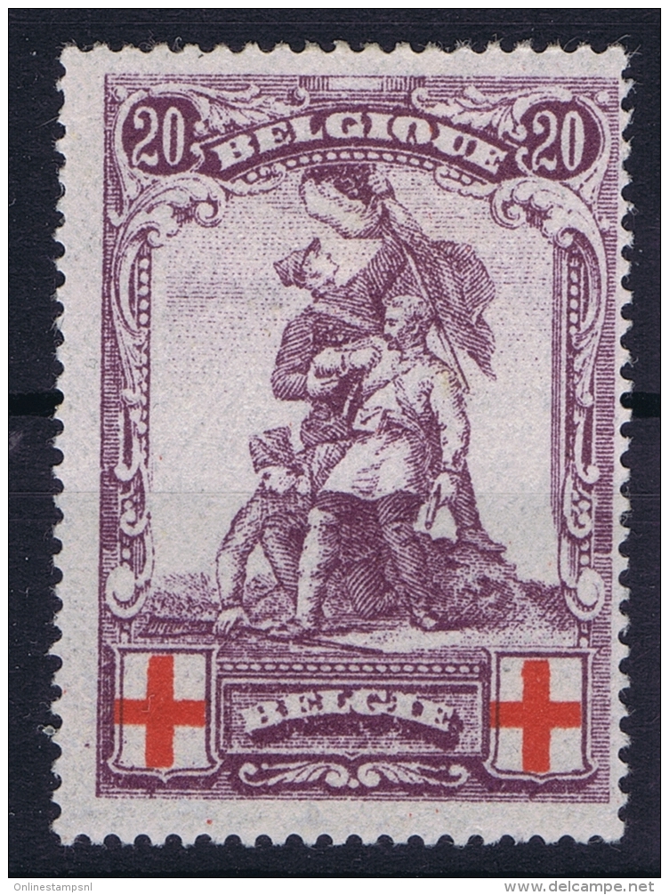 Belgium: OBP 128 MH/* Flz/ Charniere 1914 - 1914-1915 Croix-Rouge