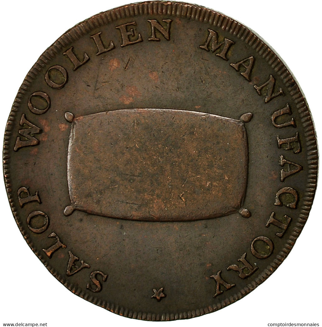 Monnaie, Grande-Bretagne, Salon Woollen Manufactory, Halfpenny Token, 1793, TB+ - B. 1/2 Penny