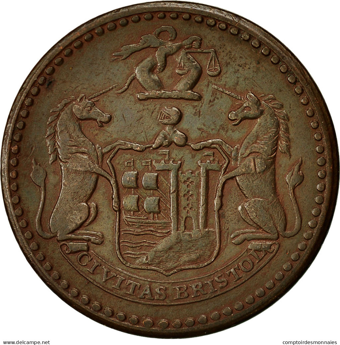 Monnaie, Grande-Bretagne, Civitas Bristol, Penny Token, 1811, TTB, Cuivre - C. 1 Penny