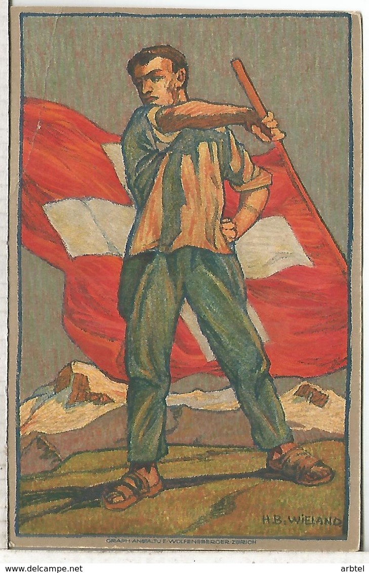 SUIZA ENTERO POSTAL FIESTA NACIONAL 1912 BANDERA FLAG - Sobres