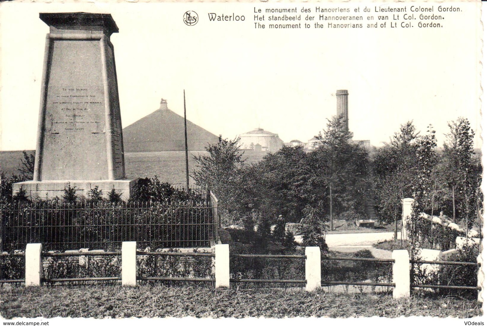 Waterloo - CPA - Le Monument Des Hanovriens Et Du Lieutenant Colonel Gordon - Waterloo