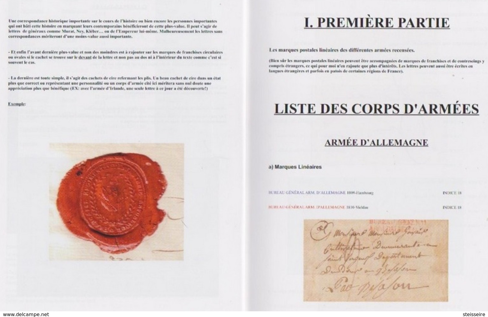 NOUVEAU CATALOGUE DE COTATIONS DES MARQUES POSTALES D'ARMÉES Période 1792/1848 - 1801-1848: Precursors XIX