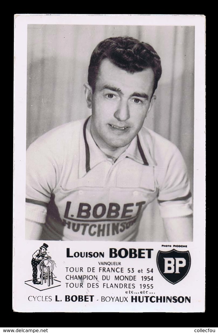 Carte Format CP Cyclisme, Vélo : Louison BOBET, L. Bobet  Hutchinson BP. Photo Véritable. Voir Description Détaillée. - Cyclisme