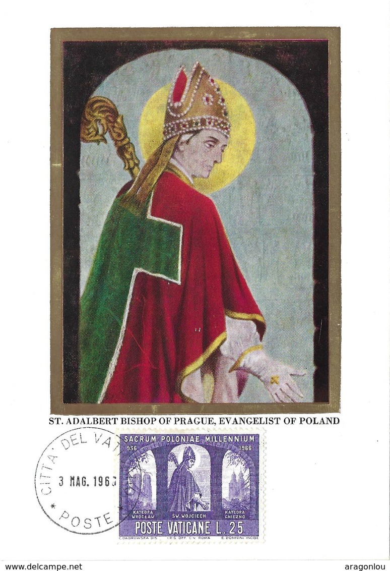 St.Adalbert Bishop Of Prague, Evangelist Of Poland (2scans) 3.5. 1966 - Cartes-Maximum (CM)