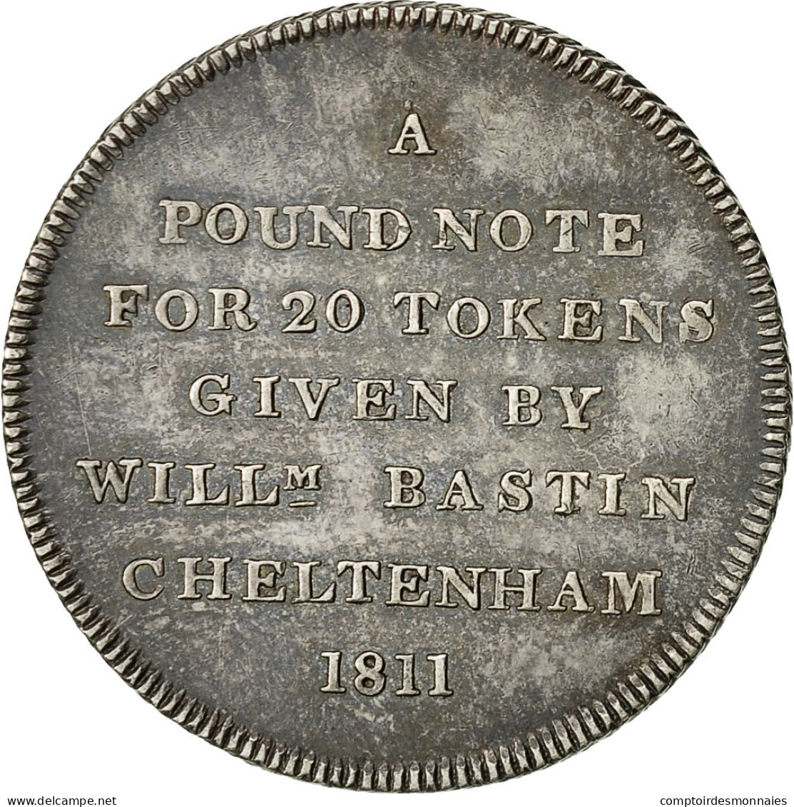 Monnaie, Grande-Bretagne, Silver Token, Bastin Cheltenham, Shilling, 1811, SUP - H. 1 Shilling