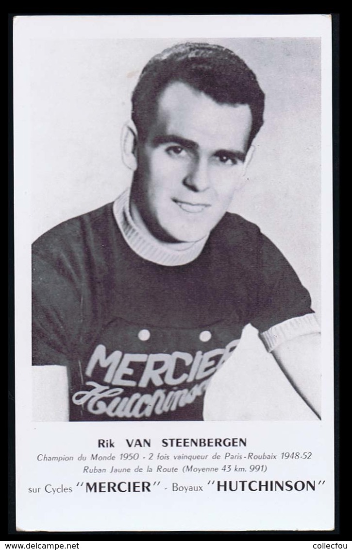 Carte Format CP Cyclisme, Vélo : Rik VAN STEENBERGEN, Mercier Hutchinson. Voir Description Détaillée. - Cyclisme