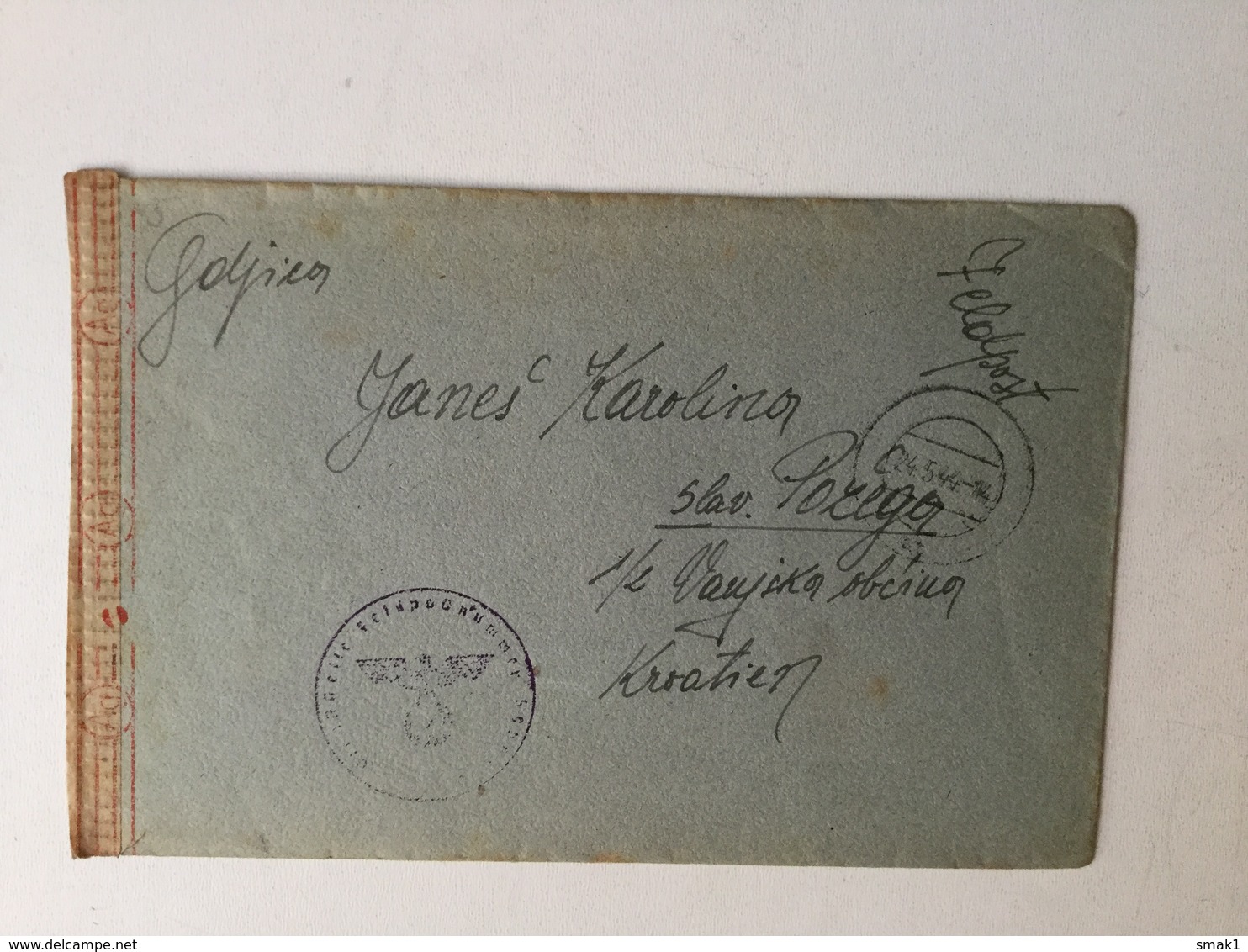 CROATIA   GERMANY  WWII.  FELDPOST 59099 E    GERMAN REICH   24.05.1944 - Kroatien