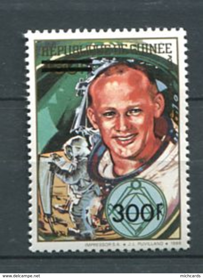 103 GUINEE 1991 - Aldrin Espace Avec Surcharge - Masonic Franc Maconnerie Freemasonry - Neuf ** (MNH) Sans Charniere - Franc-Maçonnerie