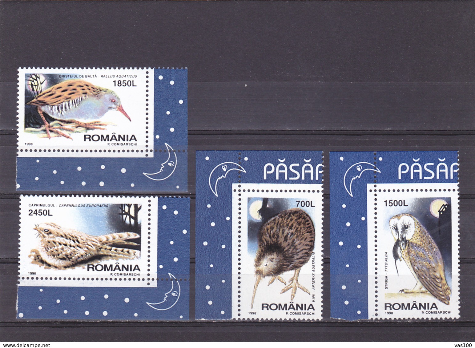 BIRDS KIWI,OWLS ETC.1998 MNH,ROMANIA. - Kiwis