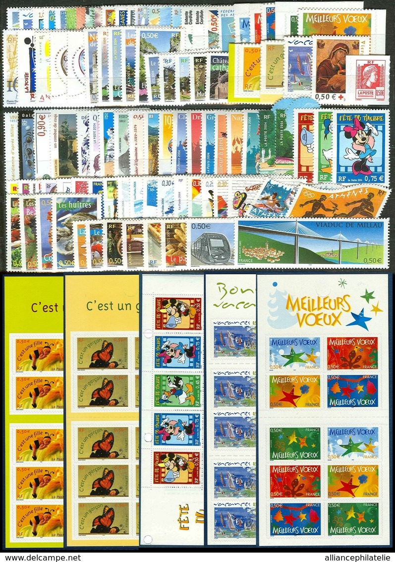 France Année Complète 2004 + Carnets NEUF ** LUXE - 2000-2009