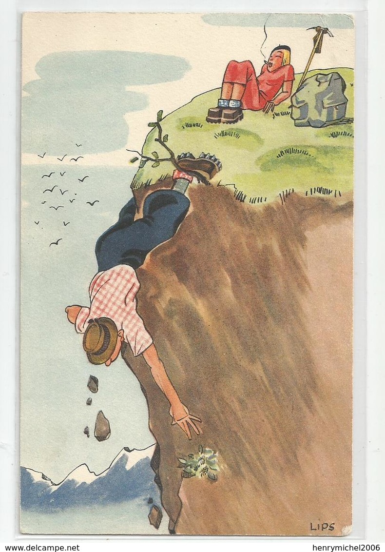 Illustrateur Lips Montagne Ecrite Les Bossons 1942 Ed Suisse Photoglob Wehril Vouga - Altri & Non Classificati