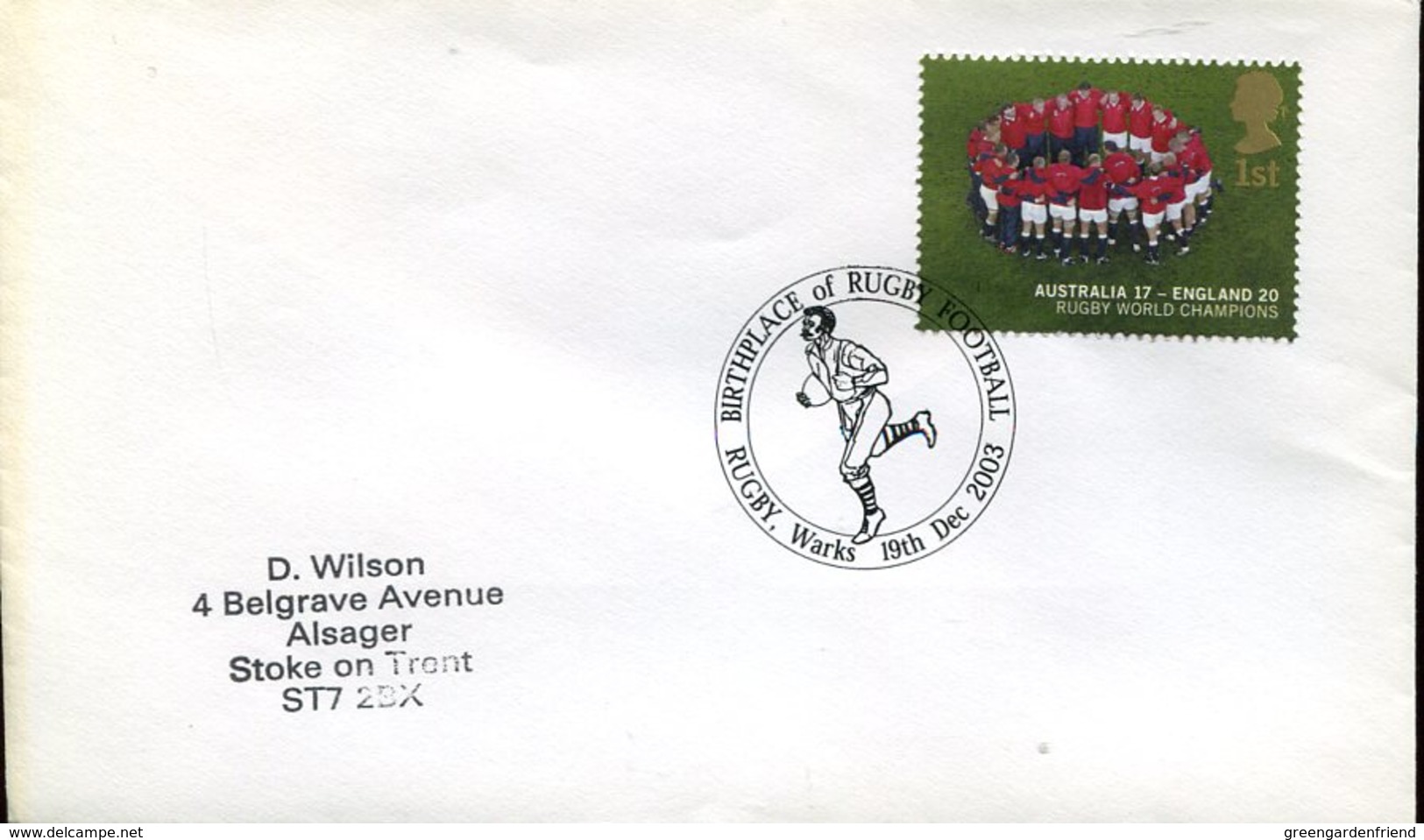 33543 England, Special Postmark 2003 Warks,  Birthplace Of Rugby Football - Rugby