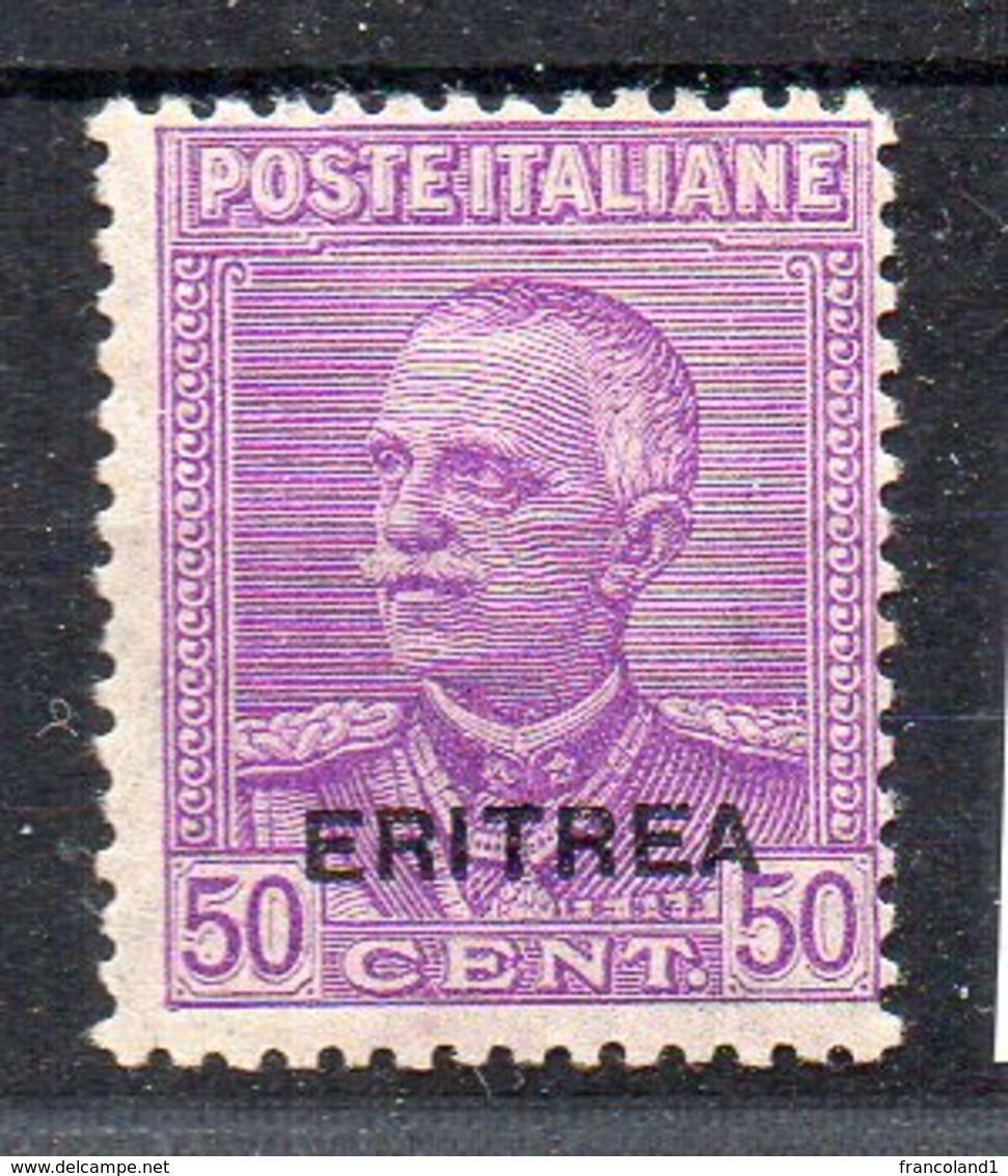 Eritrea 1928  Sovrast. 50 Cent N 136 Nuovo MLH* Sassone 120 Euro; - Eritrea