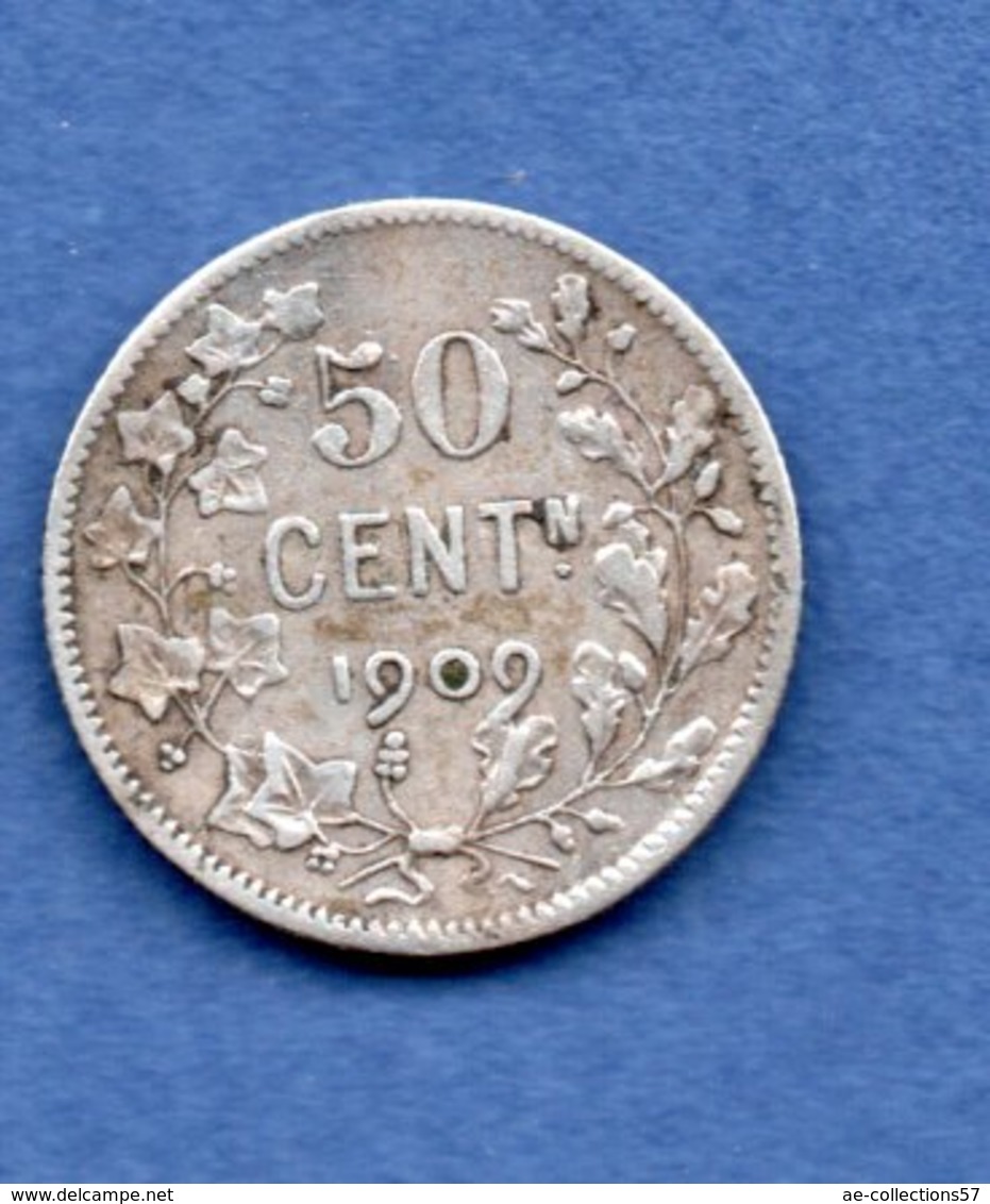 Belgique  -  50 Centimes 1909 -  Km # 61.1  -  état  TB - 50 Centimes