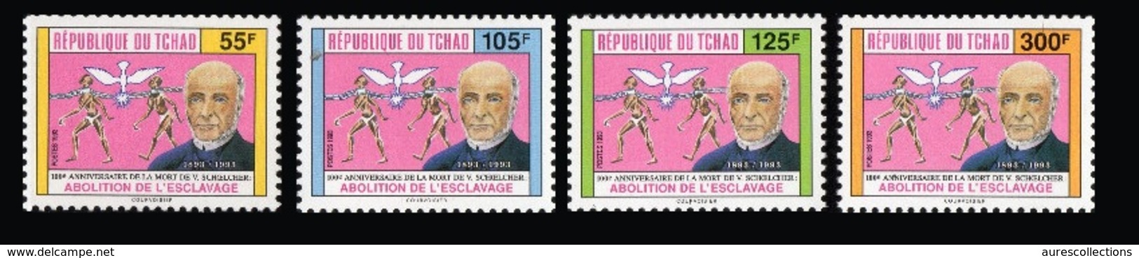 TCHAD CHAD 1993 553A/D 553A 553B 553C 553D - ABOLITION DE L'ESCLAVAGE - SLAVERY ABOLITION - RARE MNH - Tchad (1960-...)