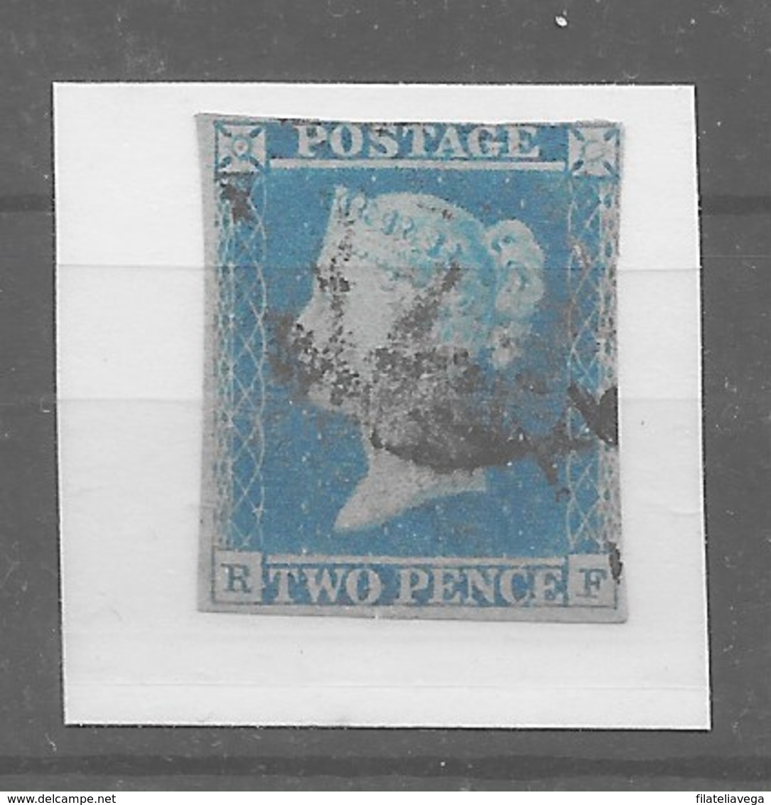 Sello De Inglaterra "Blue Two Pence" Nº Yvert 4. Nº Scott 4b O - Used Stamps