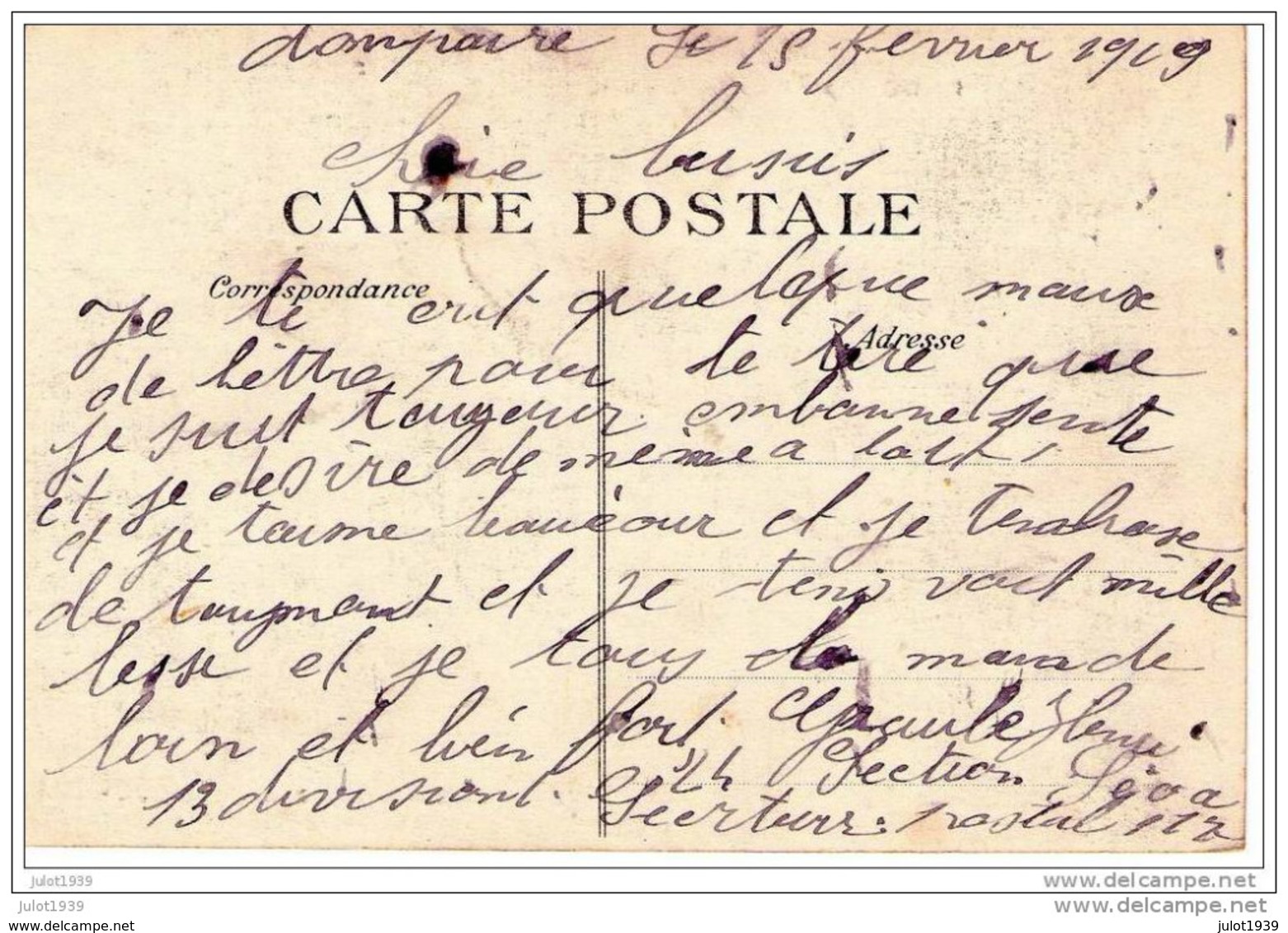 DOMPAIRE ..-- 88 ..-- MILITARIA . Rue Gambetta . 1919 . Voir Verso . Texte ! - Dompaire