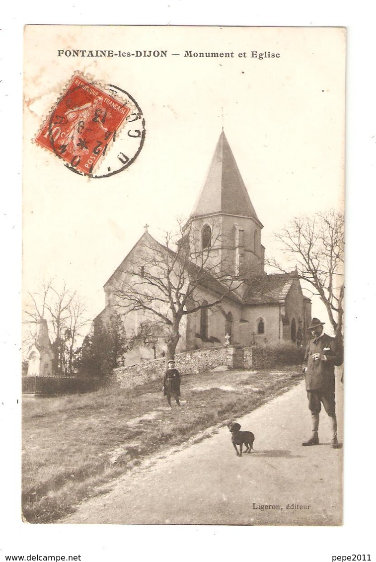 CPA 21 FONTAINES Les DIJON Monument Et Eglise Vue Peu Commun - Sonstige & Ohne Zuordnung