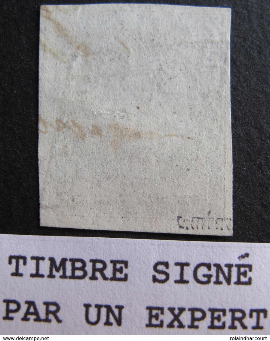 LOT R1749/38 - CERES N°3 ☛☛☛ Timbre Signé Par Un Expert - GRILLE NOIRE - 1 VOISIN - Cote : 65,00 € - 1849-1850 Cérès