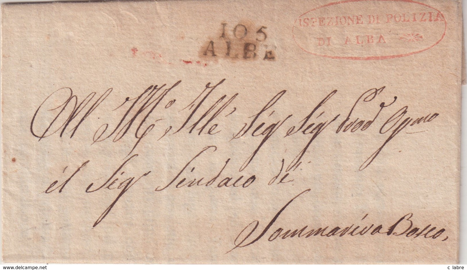 FRANCE : MARQUE POSTALE . DEPARTEMENTS CONQUIS .  " 105 ALBE  " . SANS DATE . - 1792-1815: Départements Conquis