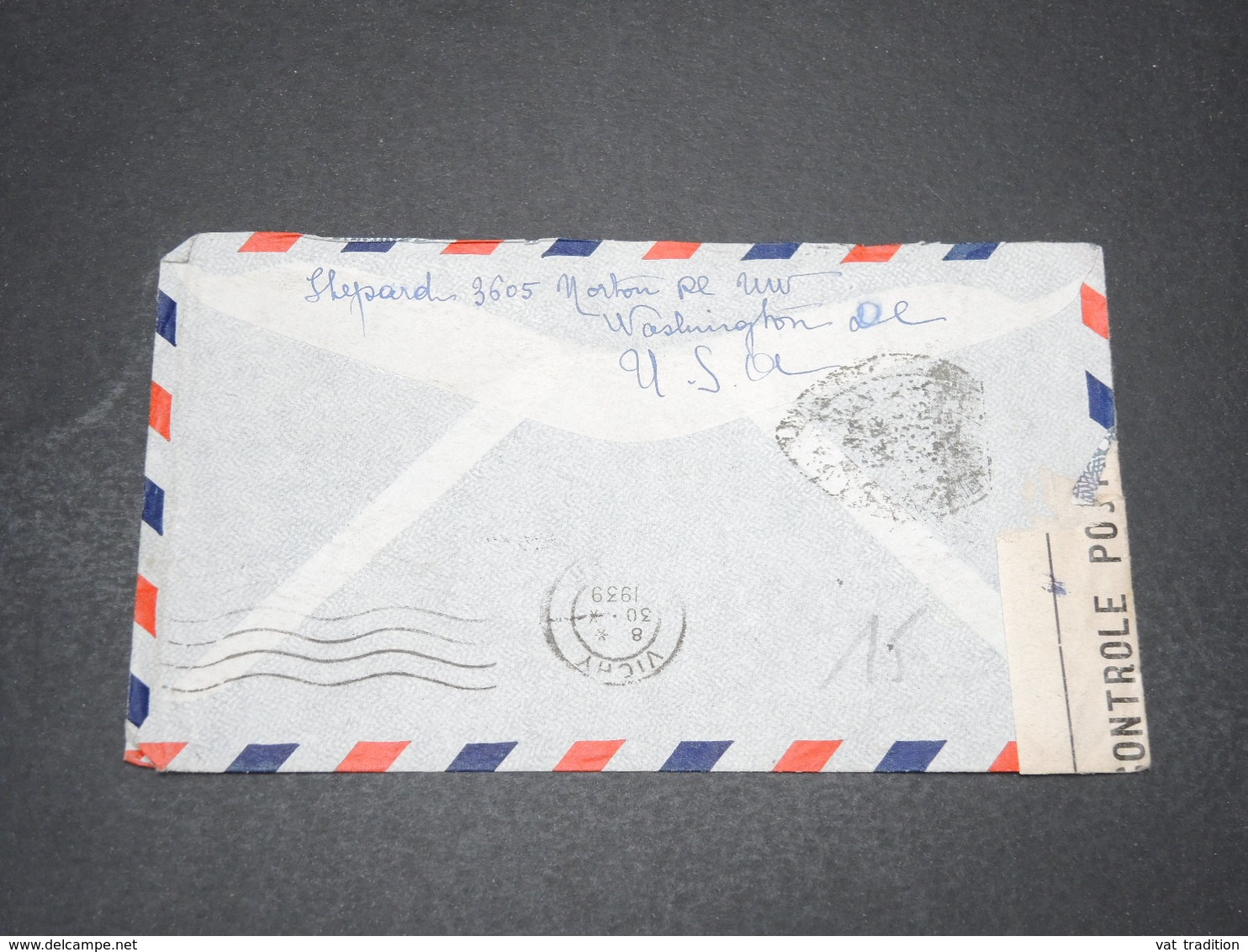 ETATS UNIS - Enveloppe De Washington Pour Paris En 1939 , Avec Contrôle Postal - L 16384 - Poststempel