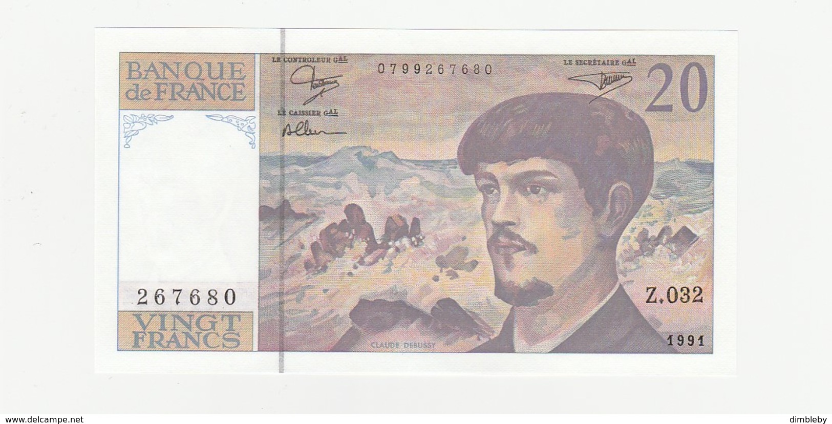 20 Franc - France UNZ - 20 F 1980-1997 ''Debussy''