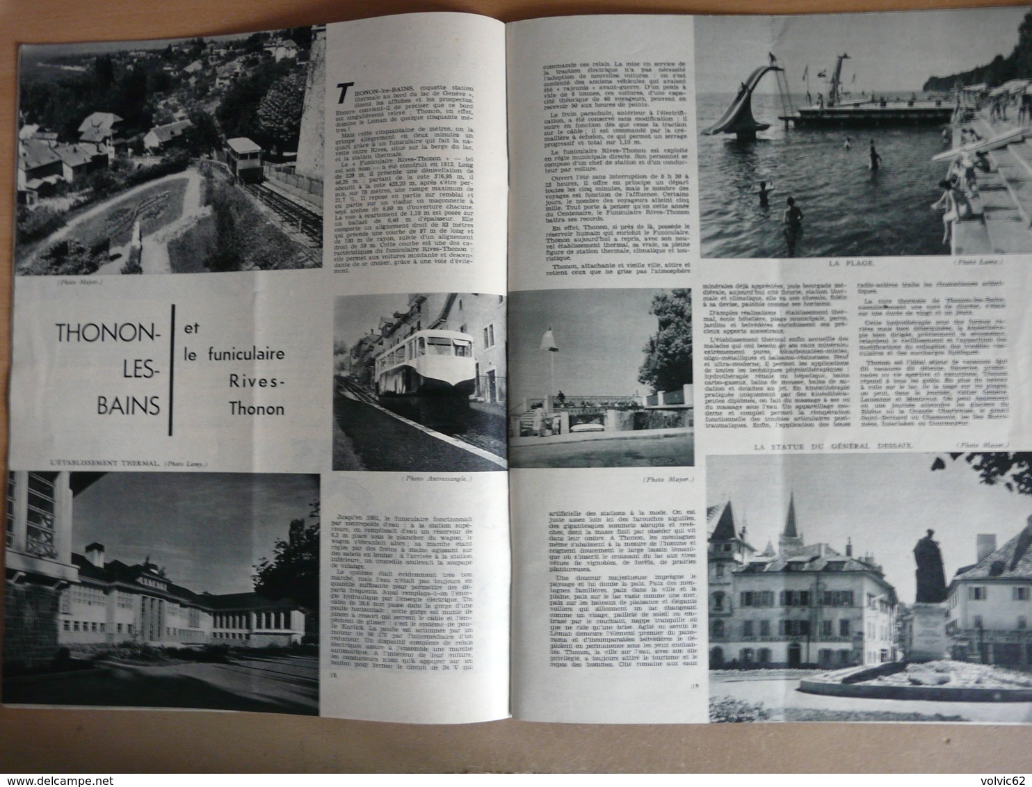 Vie du Rail 763  septembre 1960 Mont Rigi Touquet Dijon Compiègne Funiculaire rives thonon bains Colonie morzay racas