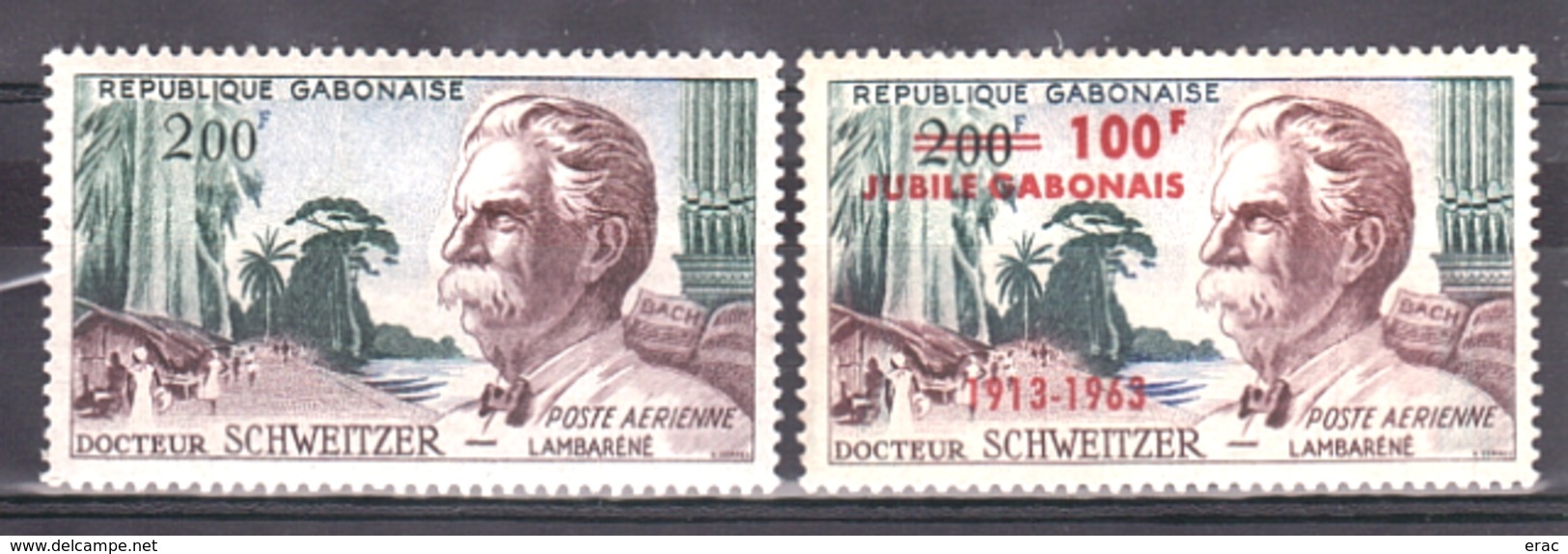 Gabon - 1960/63 - PA N° 1 Et 11 - Neufs * - A.Schweitzer - Albert Schweitzer