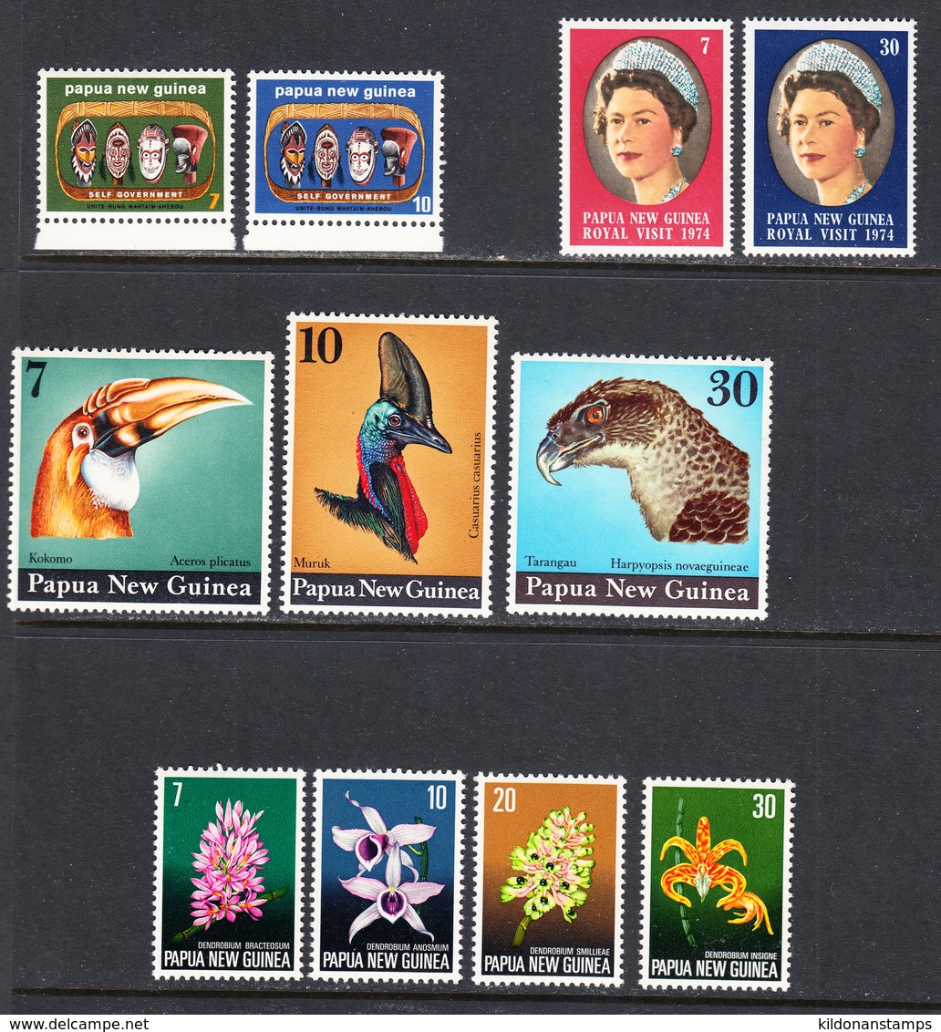 Papua New Guinea 1973-74 Mint No Hinge, Sc# 395-405, SG - Papua New Guinea