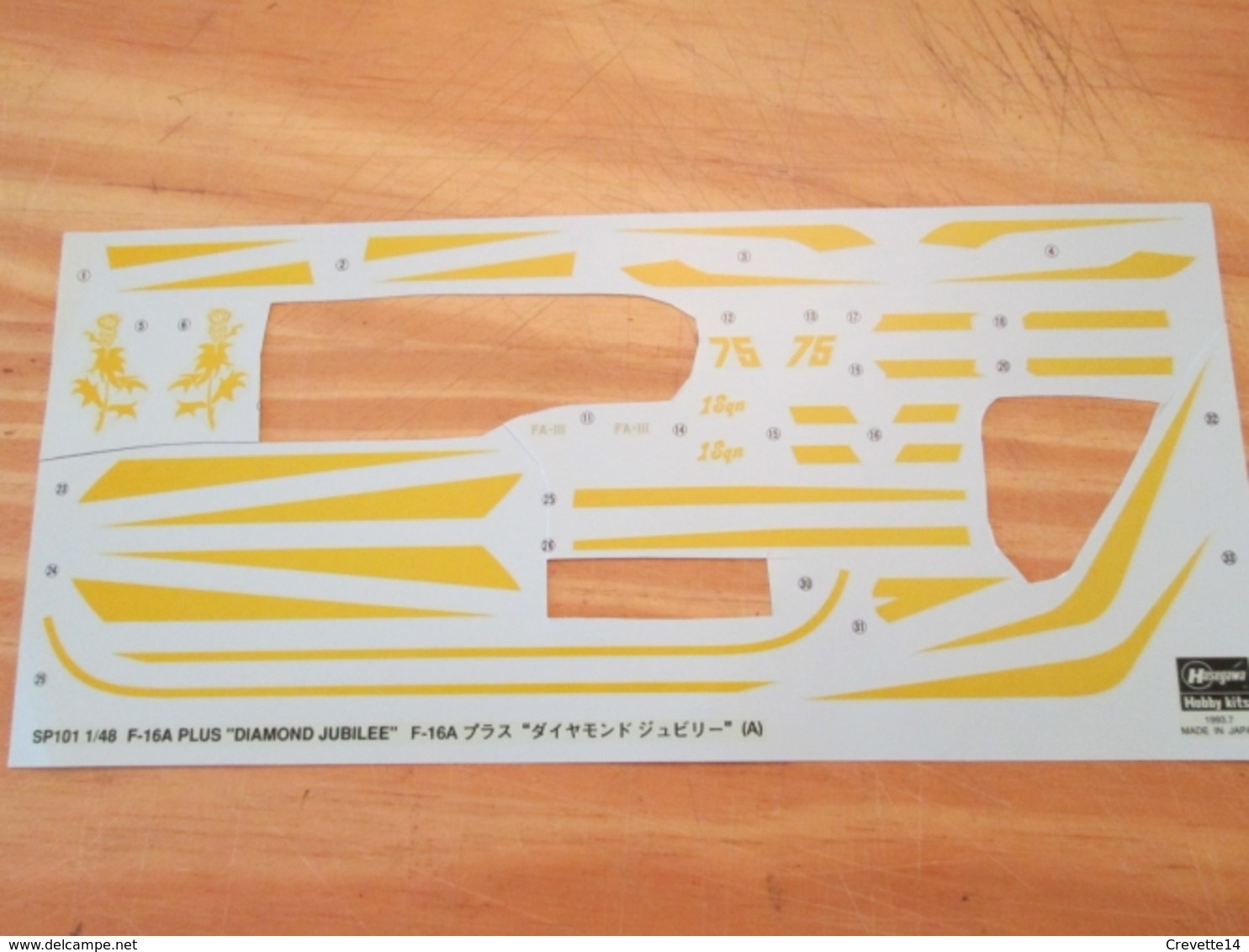 DEC514 : Planche De Décals Pour Maquette D'avions 1/48e  : Marque HASEGAWA Pour Maquette F-16A PLUS DIAMOND JUBILEE - Décals