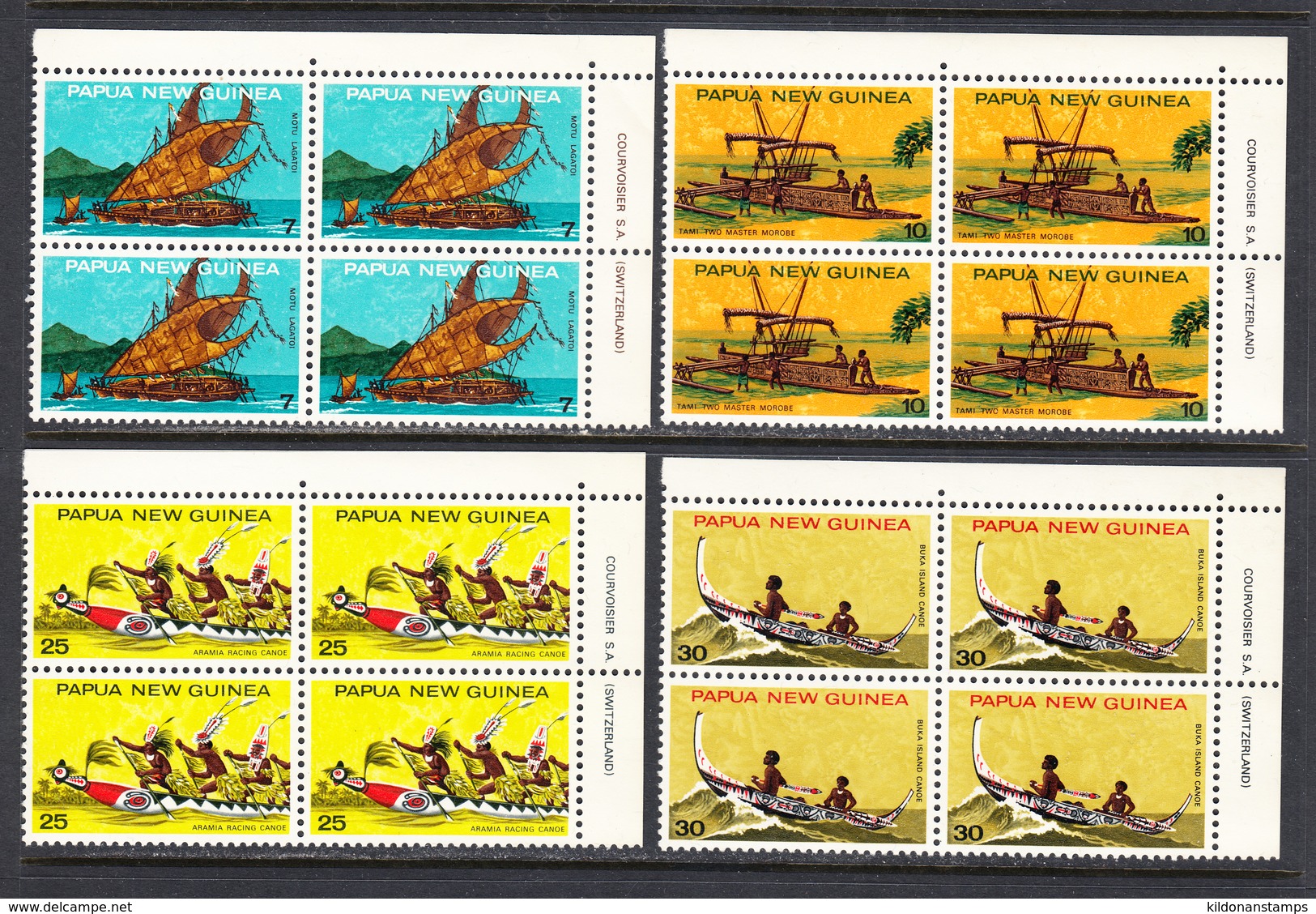 Papua New Guinea 1974 Blocks, Mint No Hinge, Sc# 406-409, SG 297-300 - Papua New Guinea