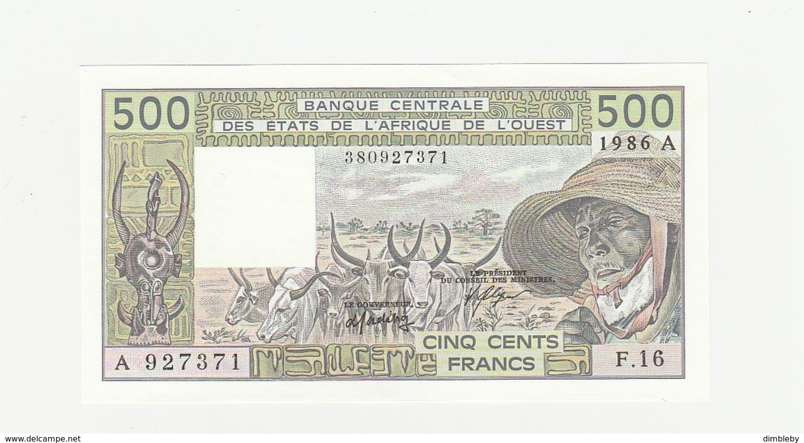 Elfenbeinküste 500  Francs  1986A UNZ - Côte D'Ivoire