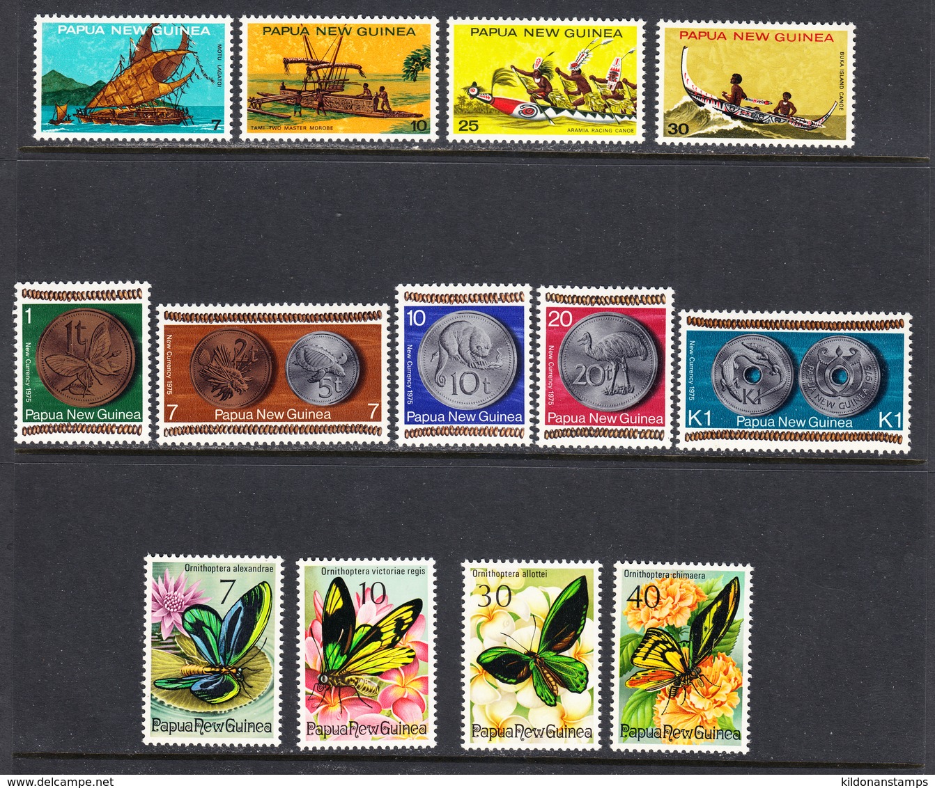 Papua New Guinea 1974-75, Mint No Hinge, Sc# 406-418, SG - Papouasie-Nouvelle-Guinée