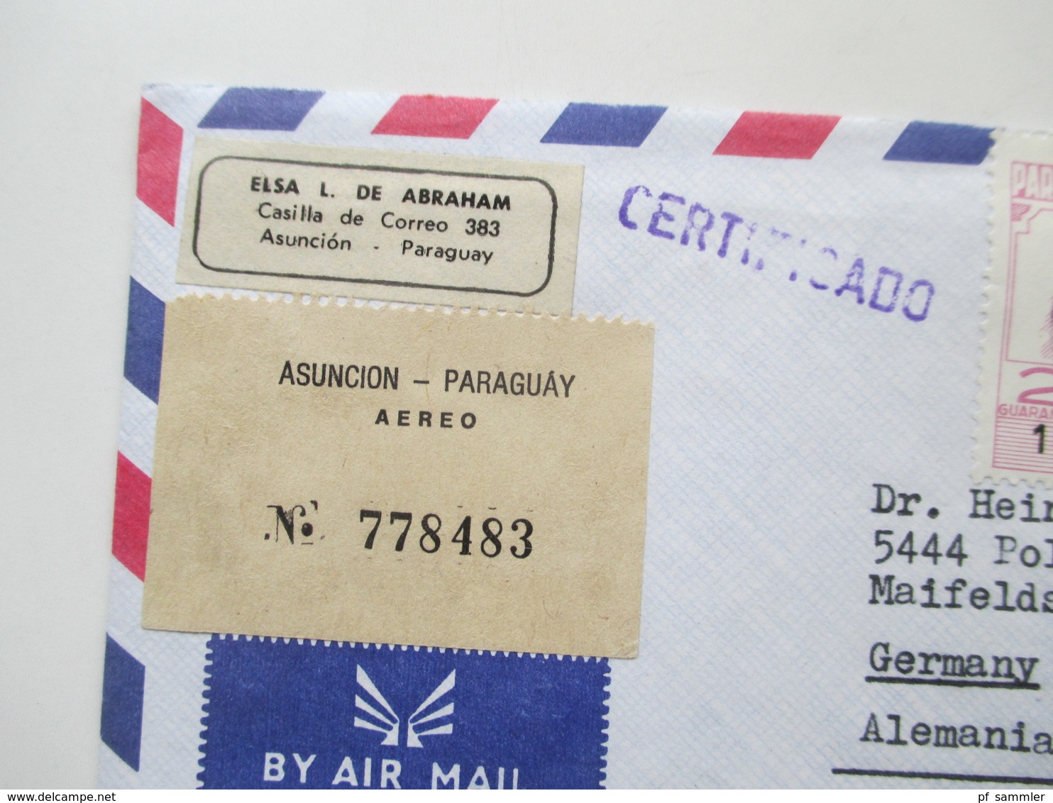 Paraguay Ca. 1972 - 82 Korrespondenz 25 Luftpost Briefe. Einige Mit Inhalt! Certificado. Erwin Abraham S.R.L. - Paraguay