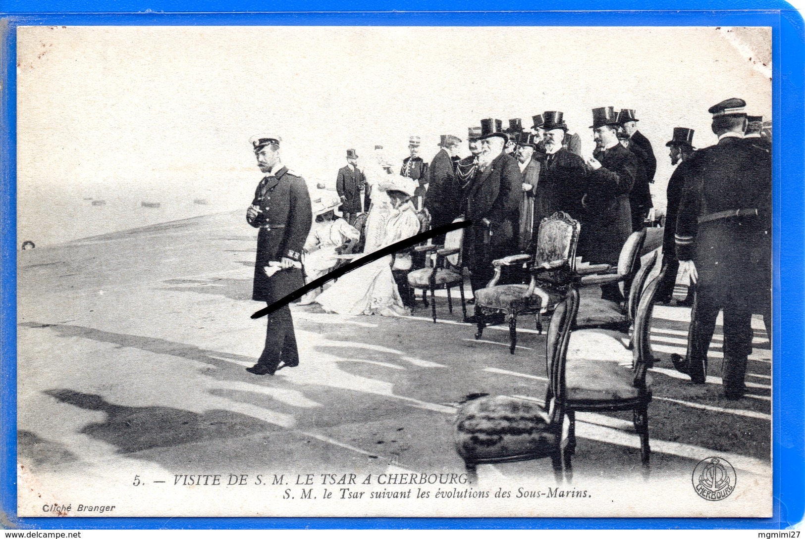 CPA 50 - Visite De S. M. LE TSAR à CHERBOURG - S. M. Le Tsar Suivant Les évolutions Des Sous-Marins - Cherbourg