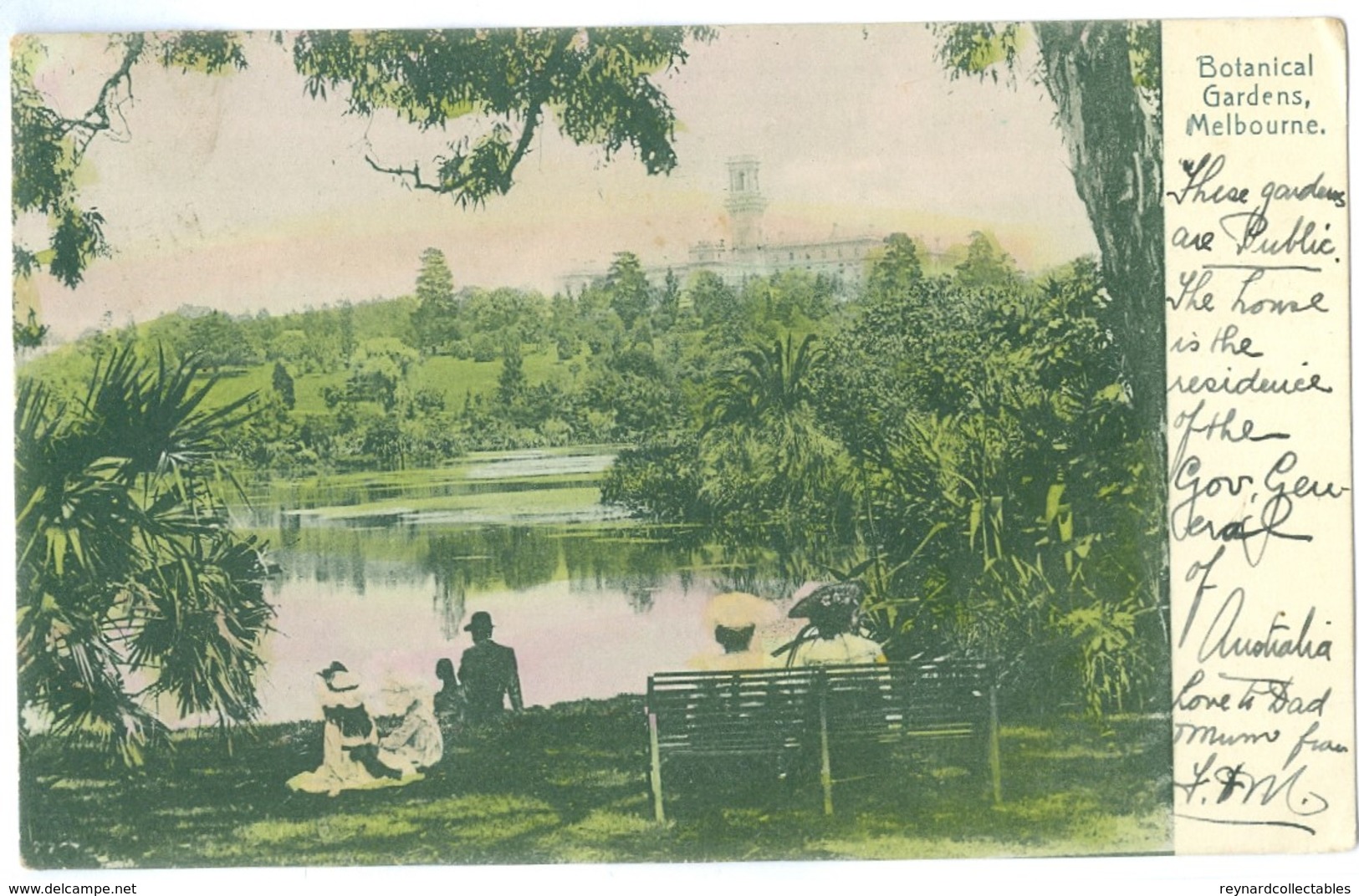 1911, Australia, Melbourne, Botanical Gardens. Printed Pc, Used. - Melbourne