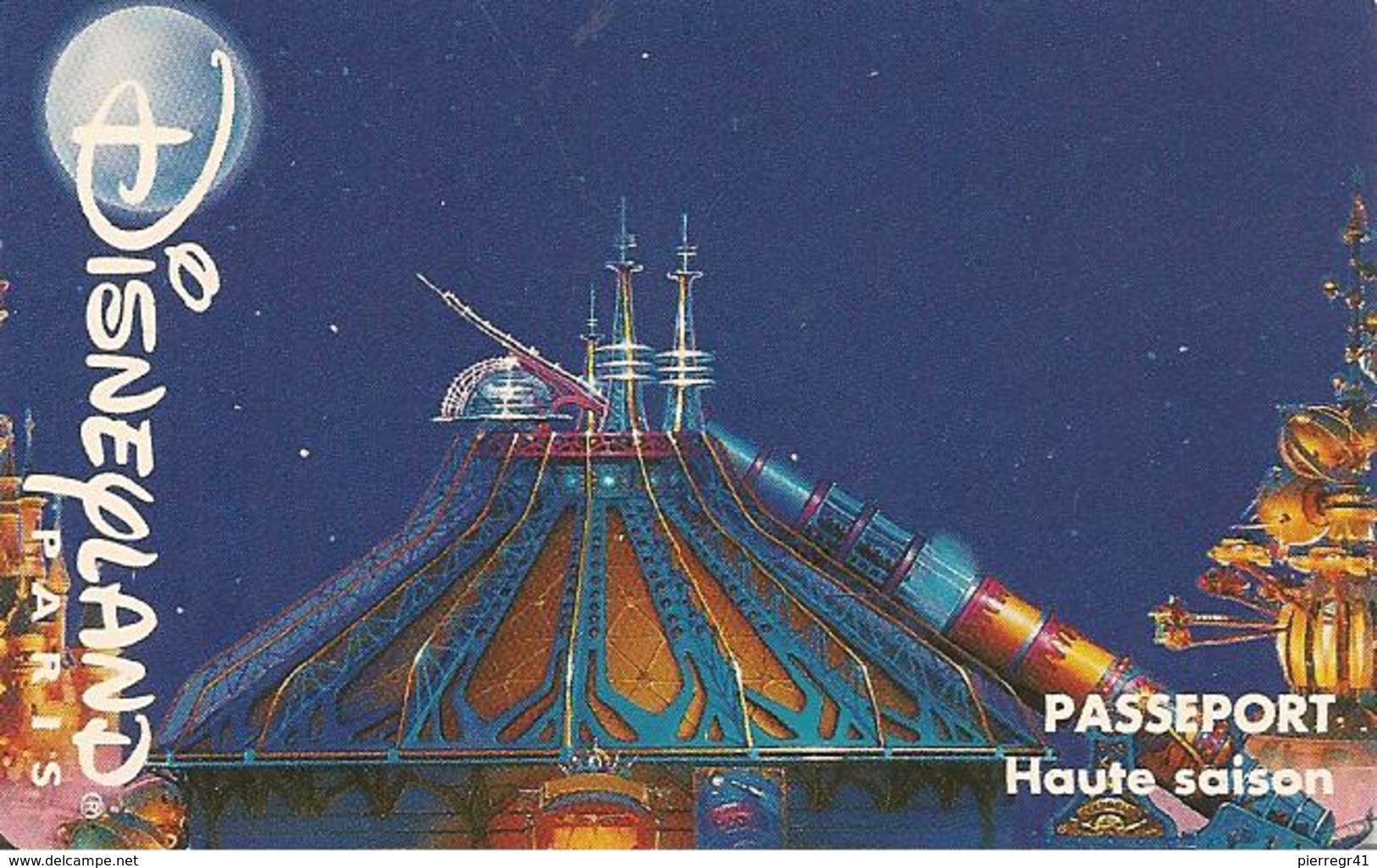 PASS-DISNEYLANDPARIS -1996-SPACE MOUNTAIN-ADULTE-V° N° S 019601 HORIZONTAL En HAUT-V°Valide 1 Jour/TBE- - Disney-Pässe