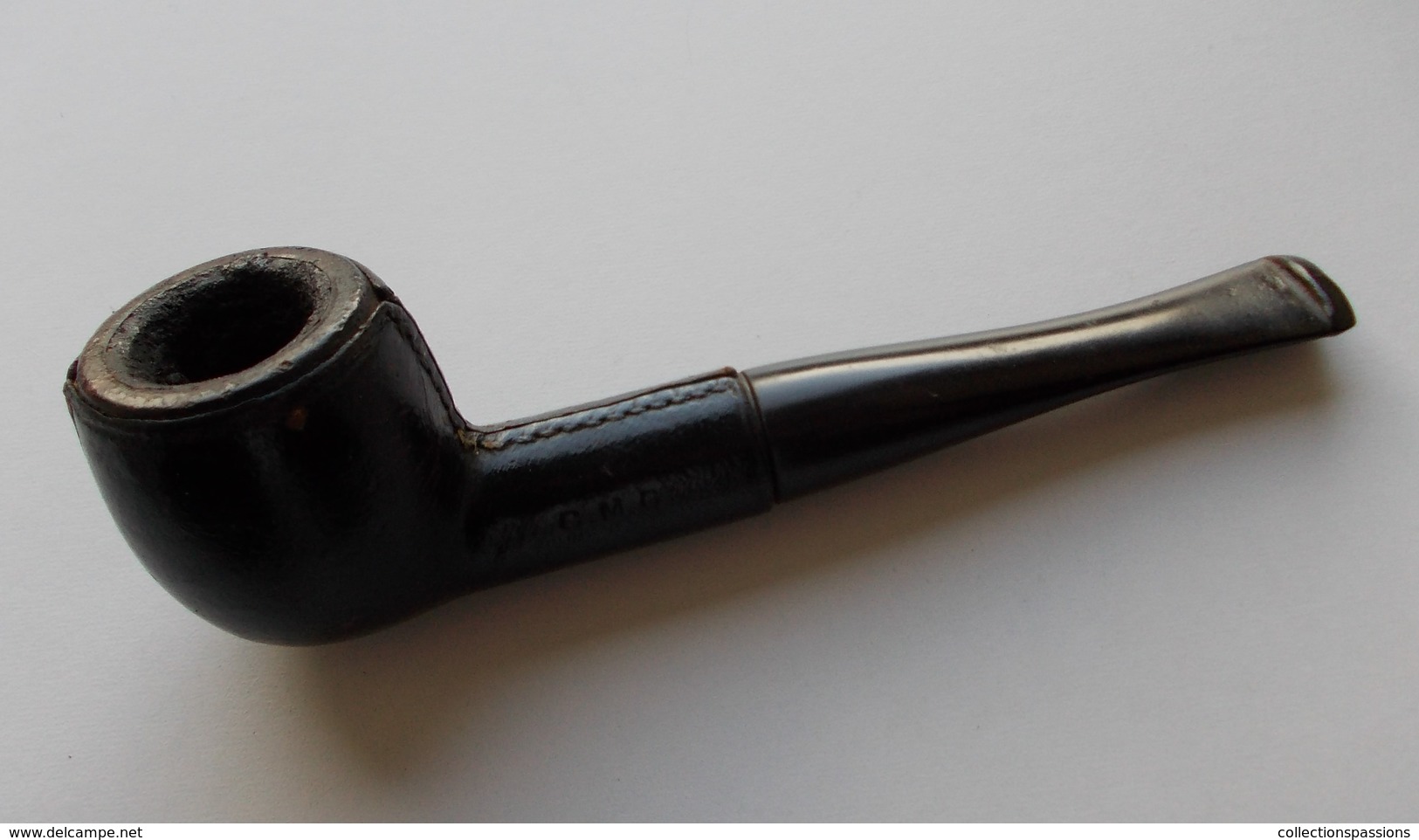 - Ancienne Pipe - CMG - Pipe Gainée De Cuir - - Meerschaumpfeifen