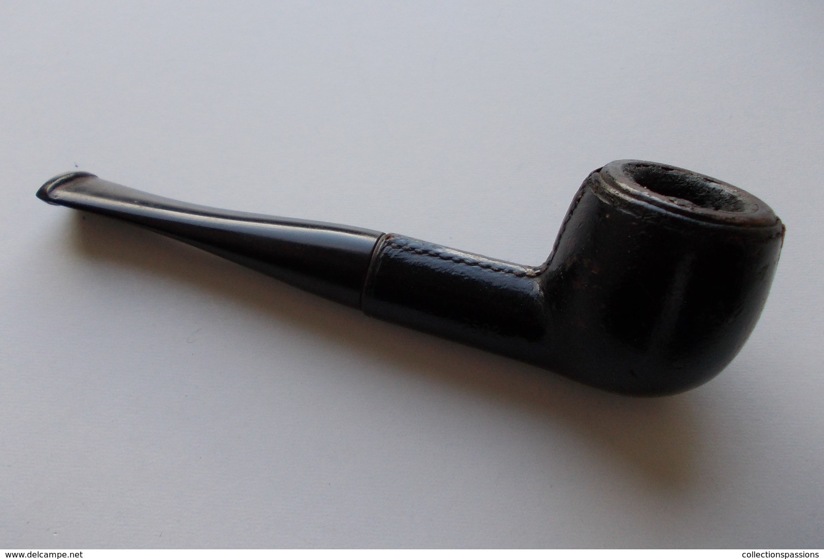 - Ancienne Pipe - CMG - Pipe Gainée De Cuir - - Pijpen Uit Meerschuim