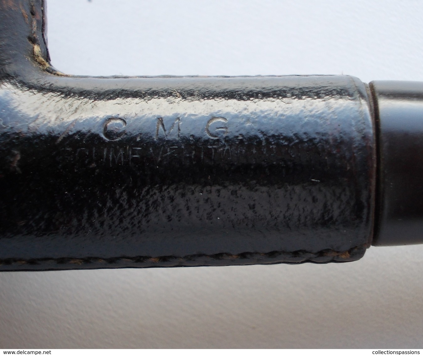 - Ancienne Pipe - CMG - Pipe Gainée De Cuir - - Meerschaum Pipes