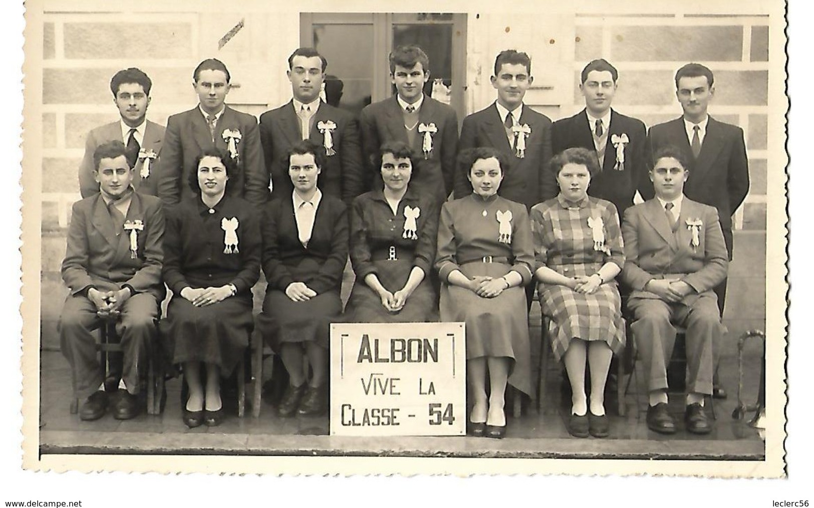 26 ALBON CARTE PHOTO VIVE LA CLASSE 54 CPA 2 SCANS - Autres & Non Classés