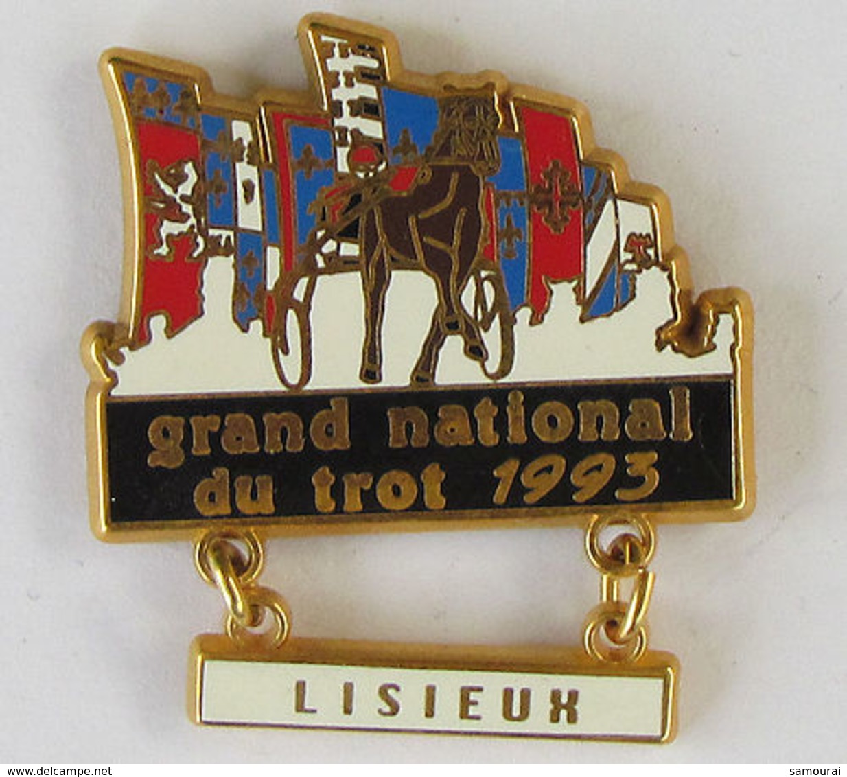 1 Pin's HIPPISME - GRAND NATIONAL DU TROT 1993 LISIEUX Signé STARPIN'S 93 - Autres & Non Classés