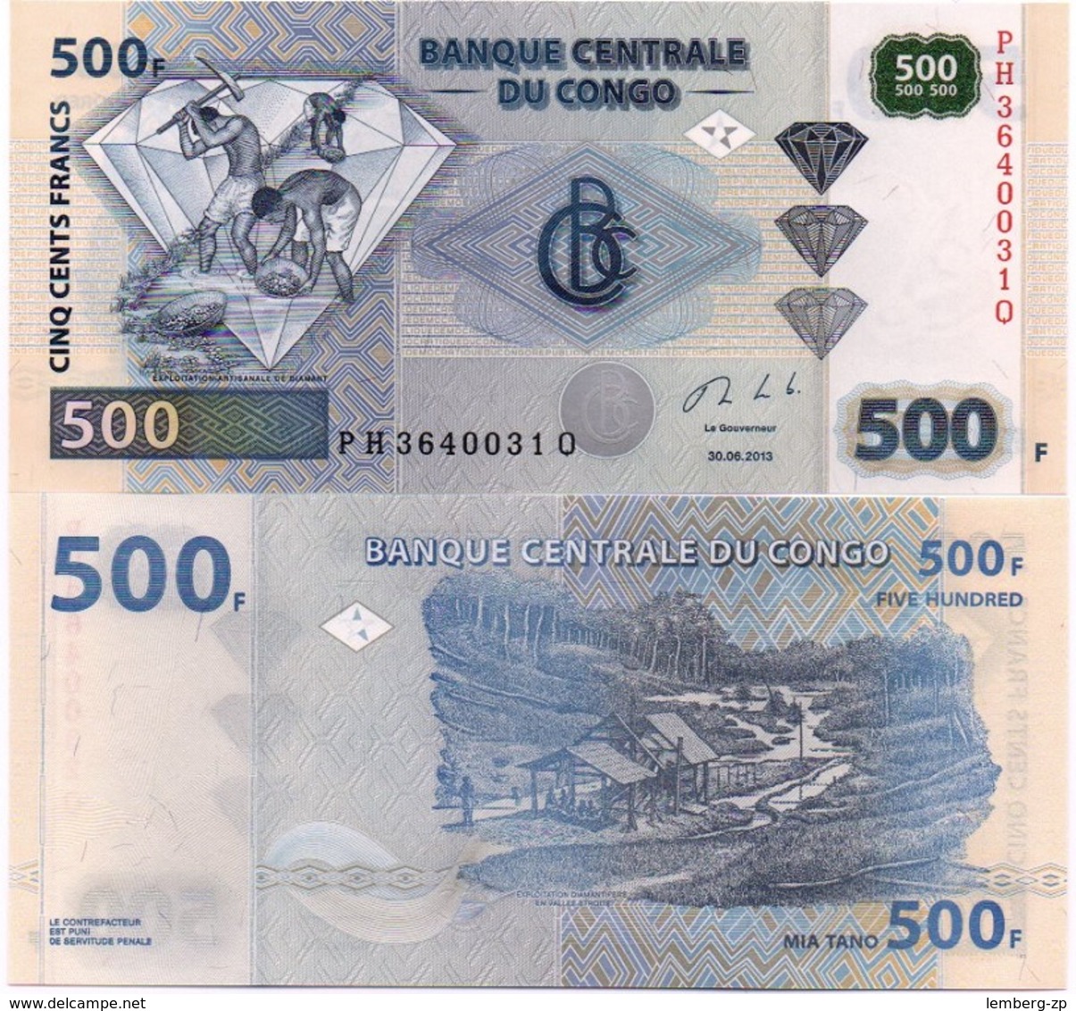 Congo DR - 500 Francs 2013 UNC Pick New Lemberg-Zp - République Démocratique Du Congo & Zaïre