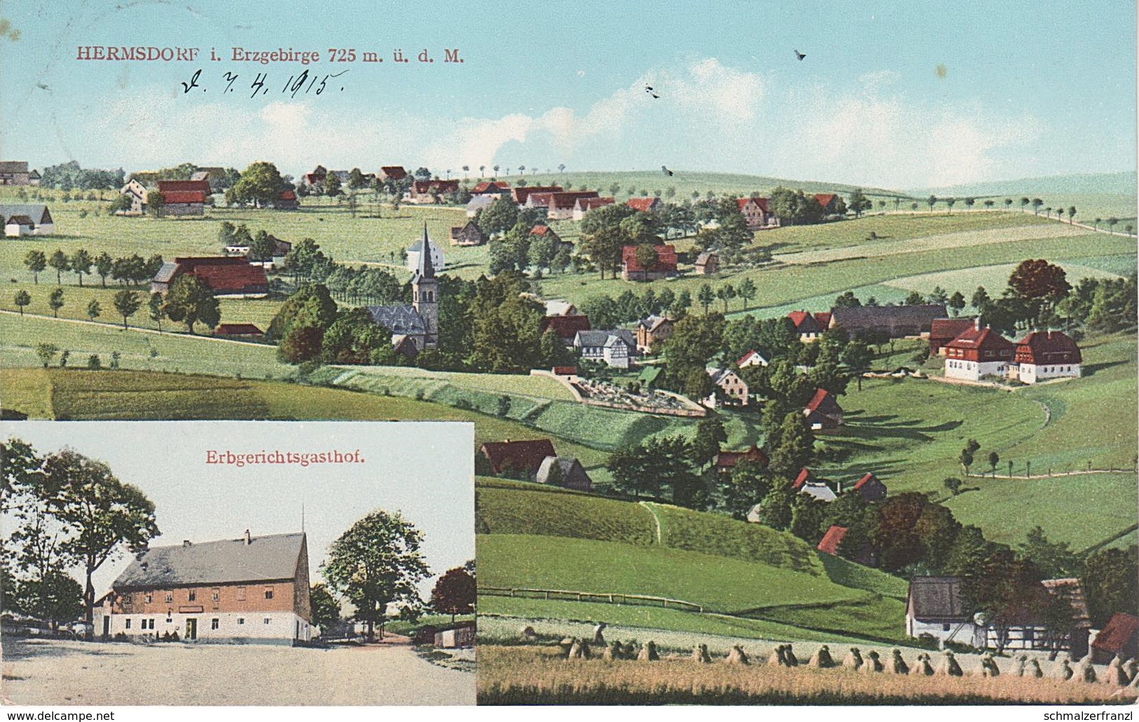 AK Hermsdorf Erzgebirge Gasthof Erbgericht A Frauenstein Rehefeld Holzhau Bienenmühle Nassau Reichenau Altenberg Moldau - Oberholzhau (Erzgeb.)