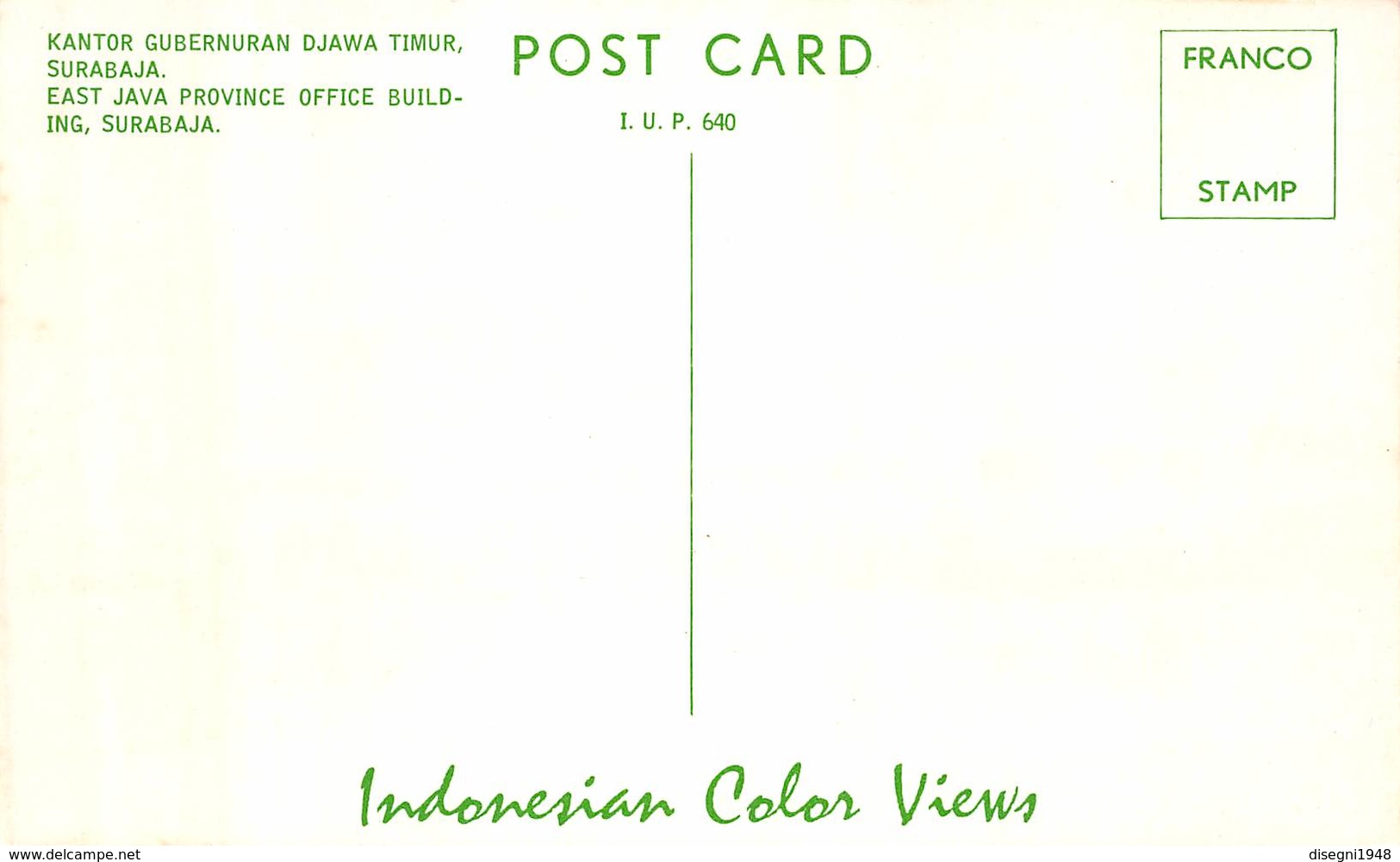 07326 "EAST JAVA PROVINCE OFFICE BUILDING, SURABAJA - INDONESIA" CART. ORIG. NON SPED. - Indonesia