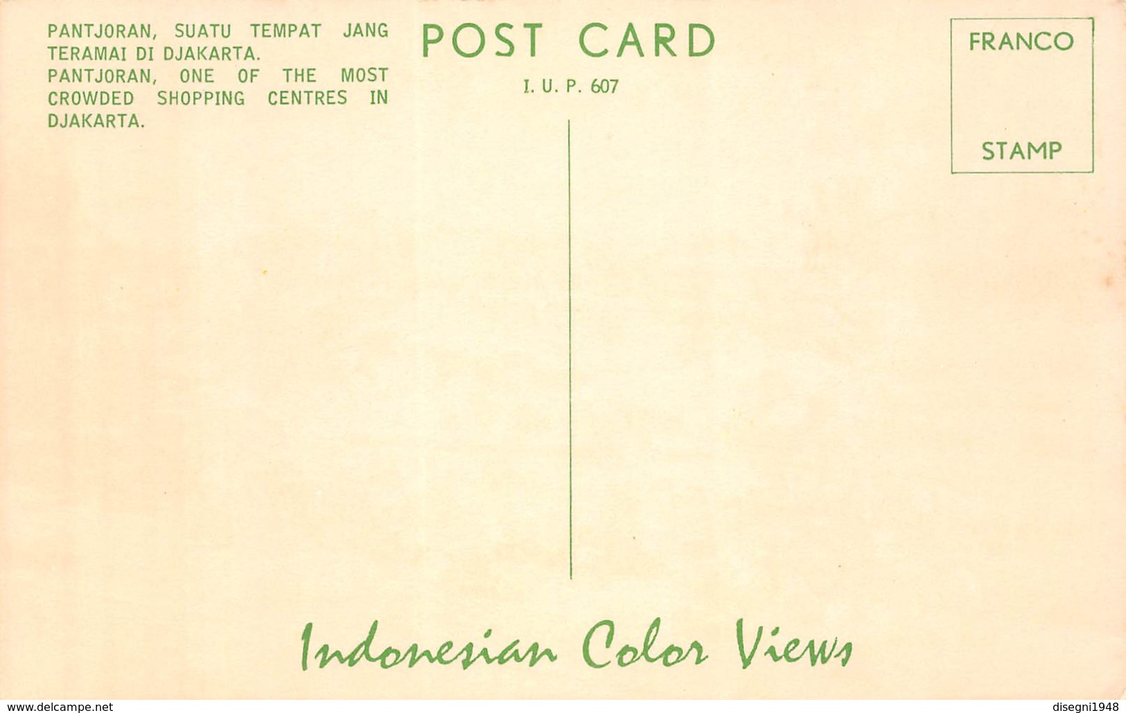 07328 "PANTJORAN, ONE OF THE MOST CROWDED SHOPPING CENTERS IN DJAKARTA - INDONESIA" CART. ORIG. NON SPED. - Indonesia