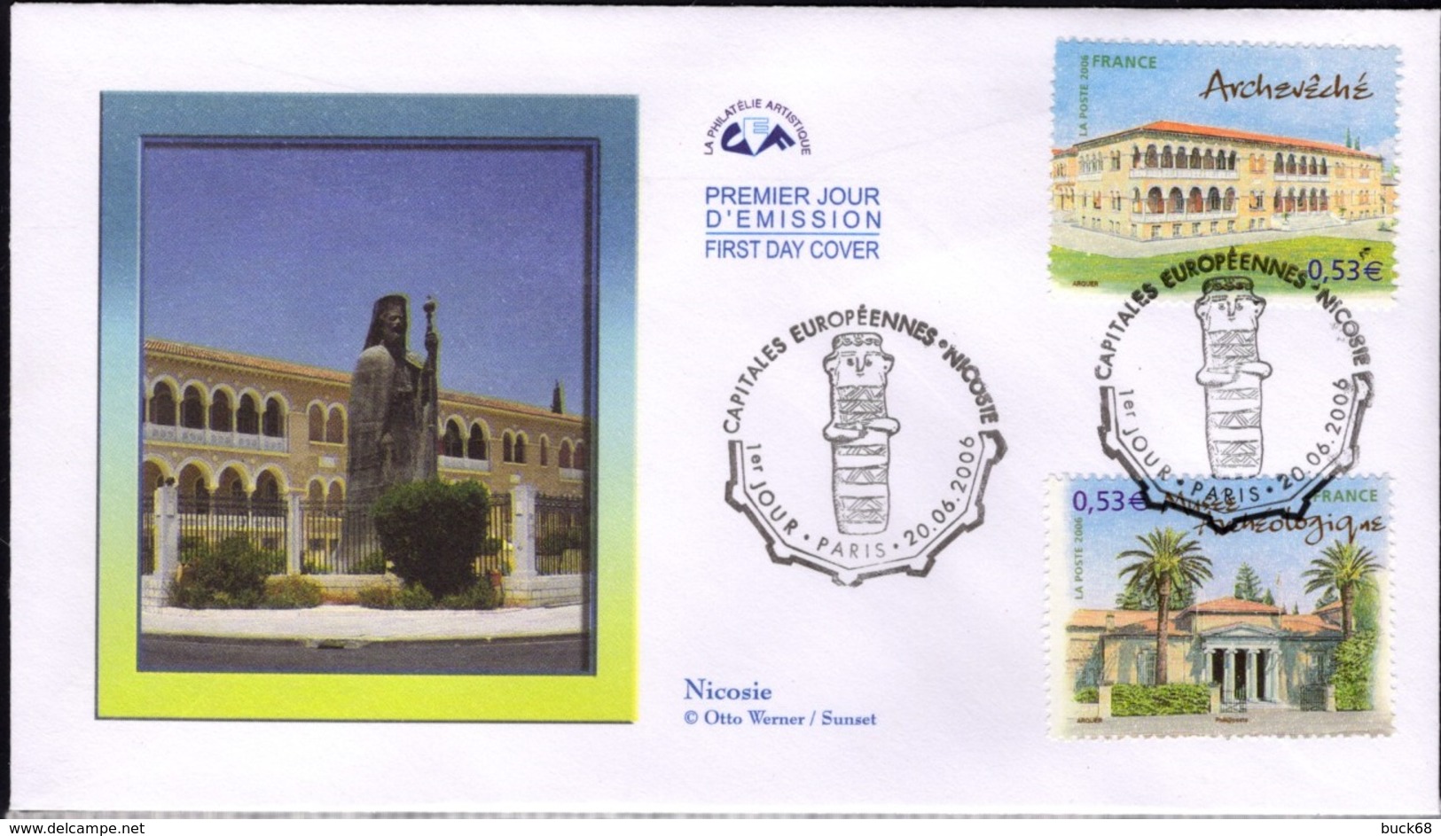 FRANCE 3928 à 3931 FDC X 2 Premier Jour Capitale Europe Nicosie Chypre Musée église Famagouste Palais - 2000-2009