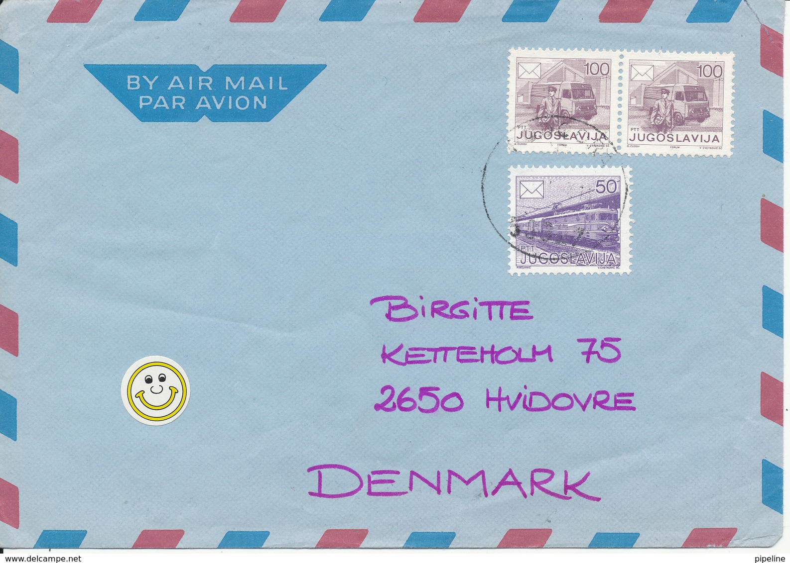 Yugoslavia Air Mail Cover Sent To Denmark - Airmail