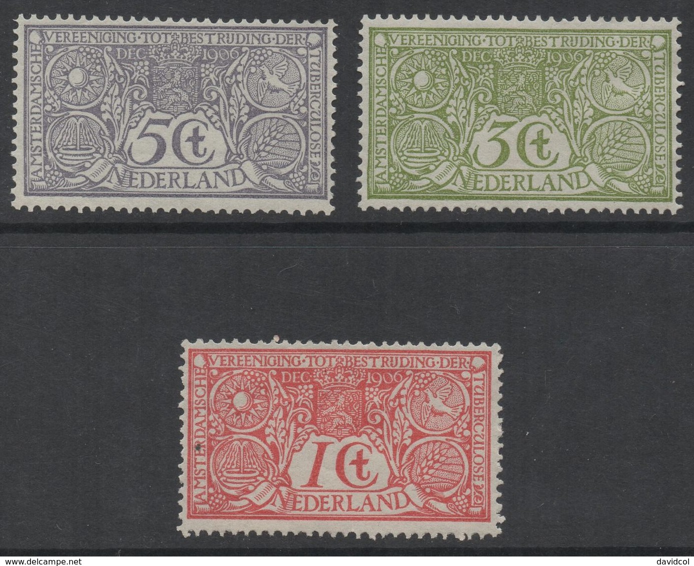 Q214- NETHERLANDS. 1906. SC#: B1-B3 - MNG - -  SCV: US$ 80.00 - Ponta Delgada